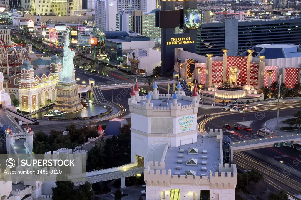 High angle view of a city, Las Vegas, Nevada, USA