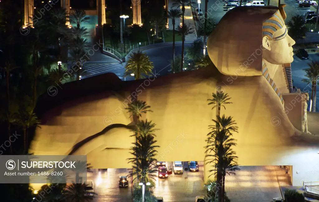 USA, Nevada, Las Vegas, Luxor Hotel and Casino, Luxor Hotel Sphinx at night