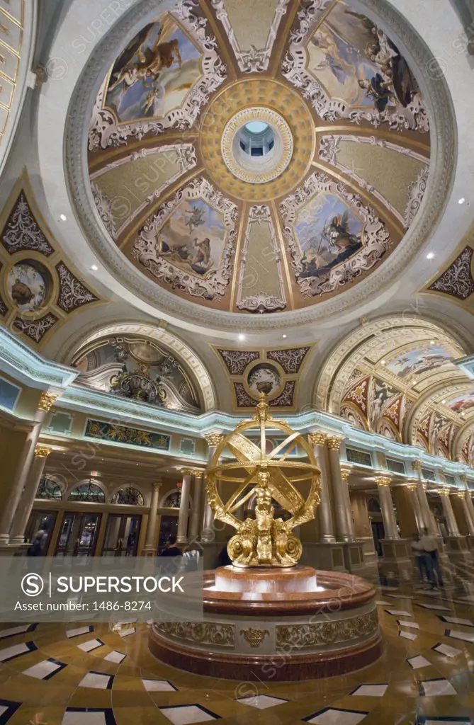 USA, Nevada, Las Vegas, Venetian Resort Hotel, ornate entrance hall
