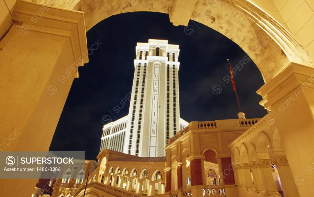 USA, Nevada, Las Vegas, Venetian Resort Hotel at night