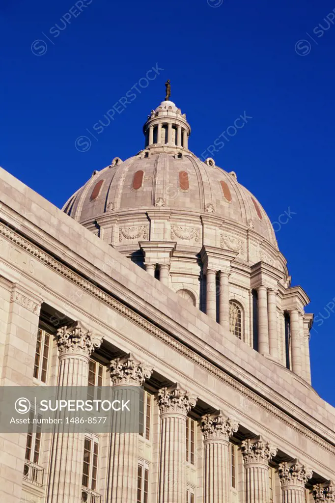 Low angle view of the State Capitol, Jefferson City, Missouri, USA