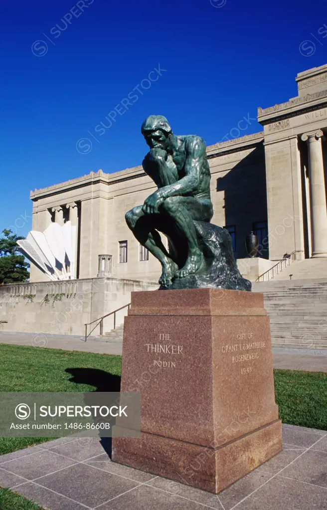 Thinker by Rodin Nelson-Atkins Museum of Art Kansas City, Missouri, USA