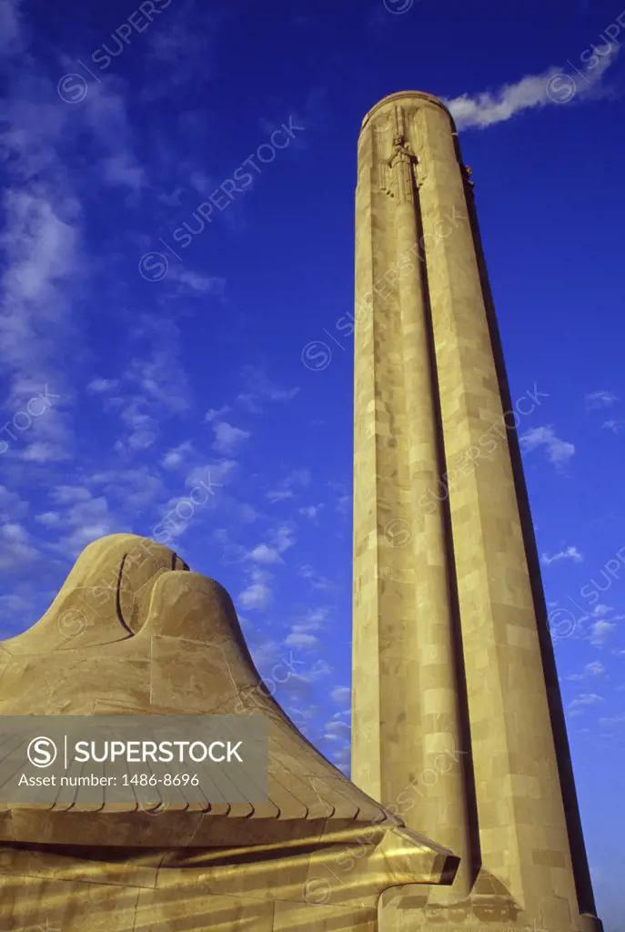 Low angle view of a war memorial, Liberty Memorial, Kansas City, Missouri, USA