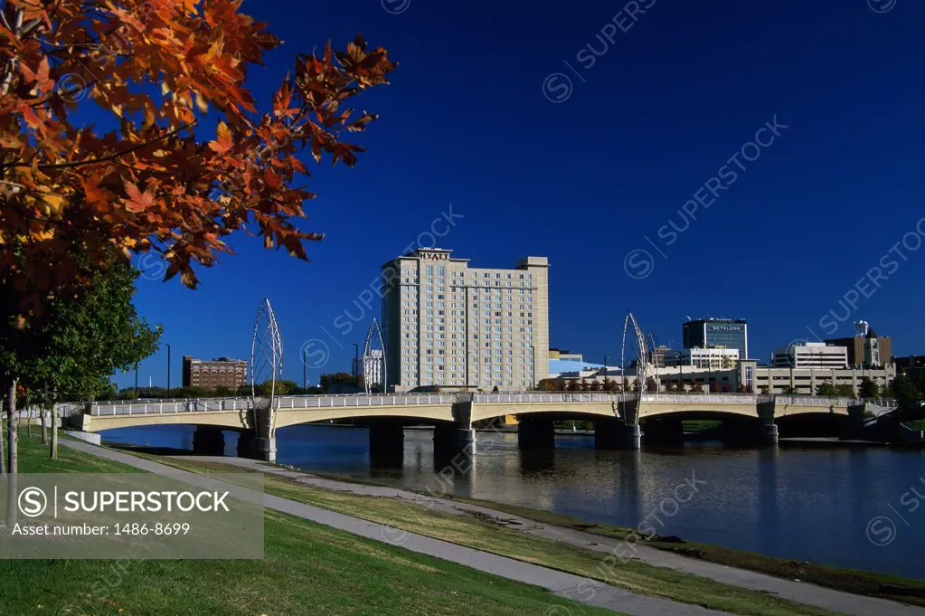 Bridge on Arkansas River, Wichita, Kansas, USA
