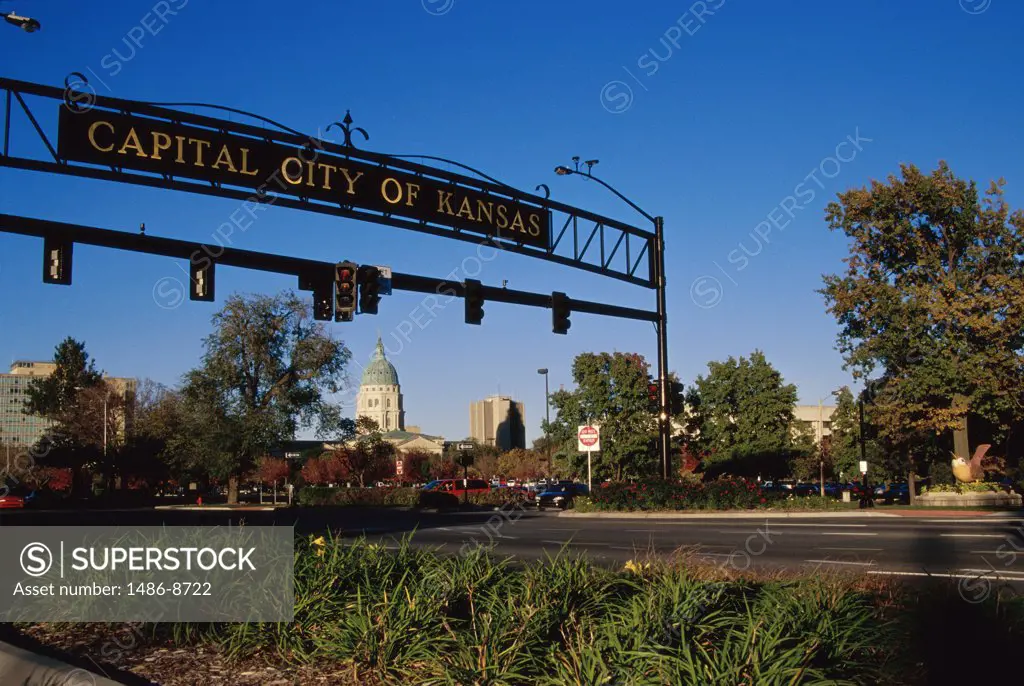 Overhead sign, Topeka, Kansas, USA