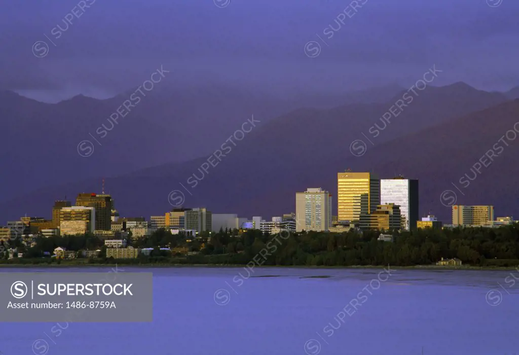 Buildings on the waterfront, Anchorage, Alaska, USA