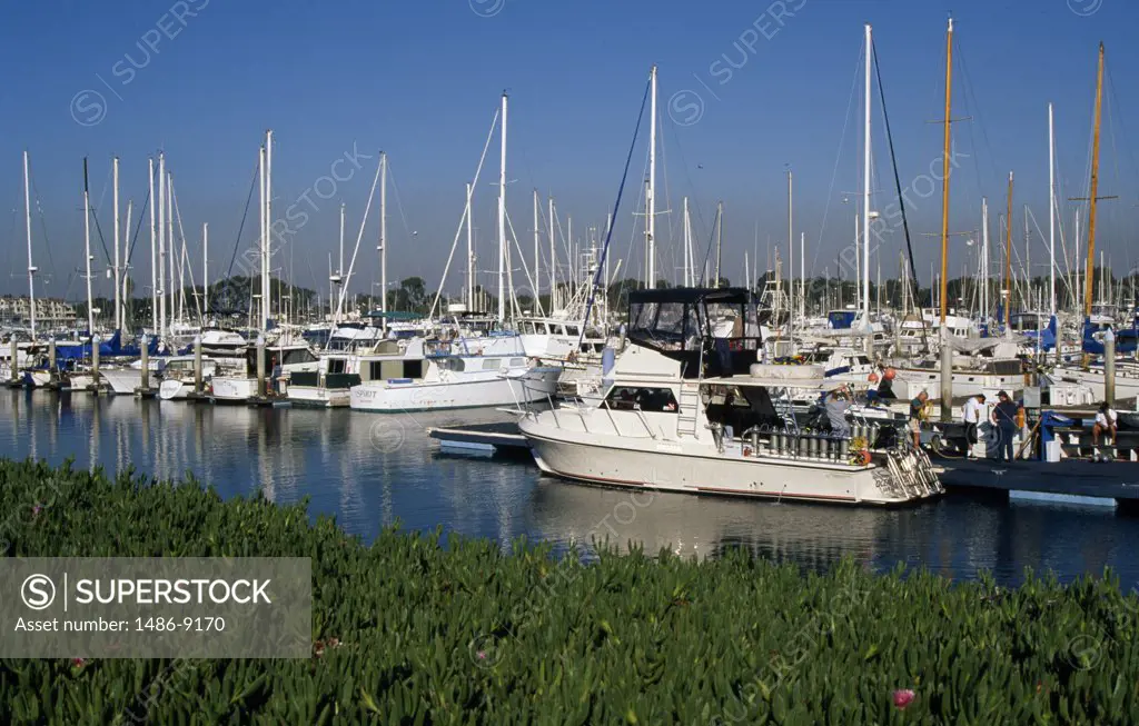 USA, California, San Diego, boats in harbor