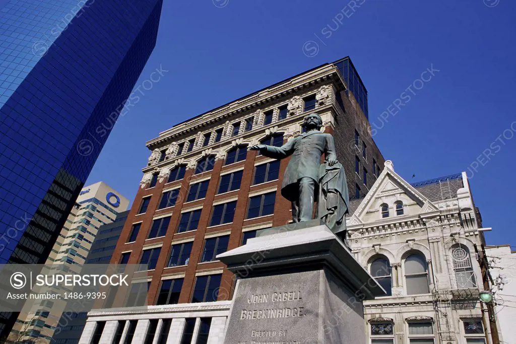 Low angle view of the John Cabell Breckenridge Statue, Lexington, Kentucky, USA