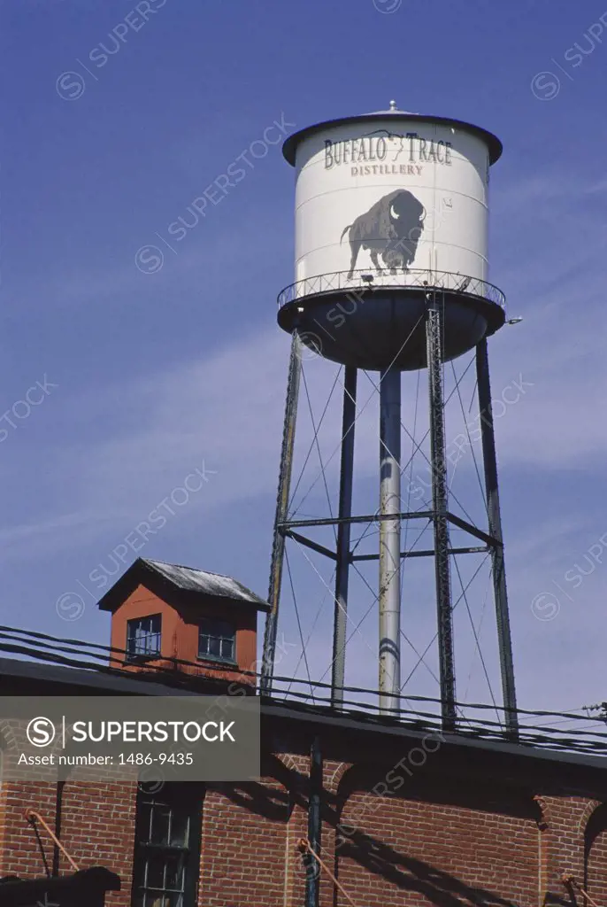 Low angle view of a water tower, Buffalo Trace Distillery, Frankfort, Kentucky, USA