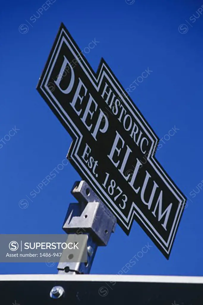 USA, Texas, Dallas, low angle view of signboard