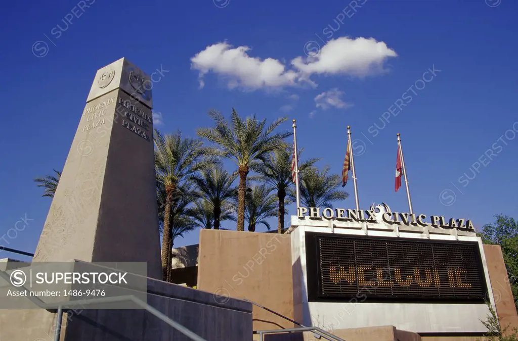 Low angle view of a monument, Phoenix Civic Plaza, Phoenix, Arizona, USA