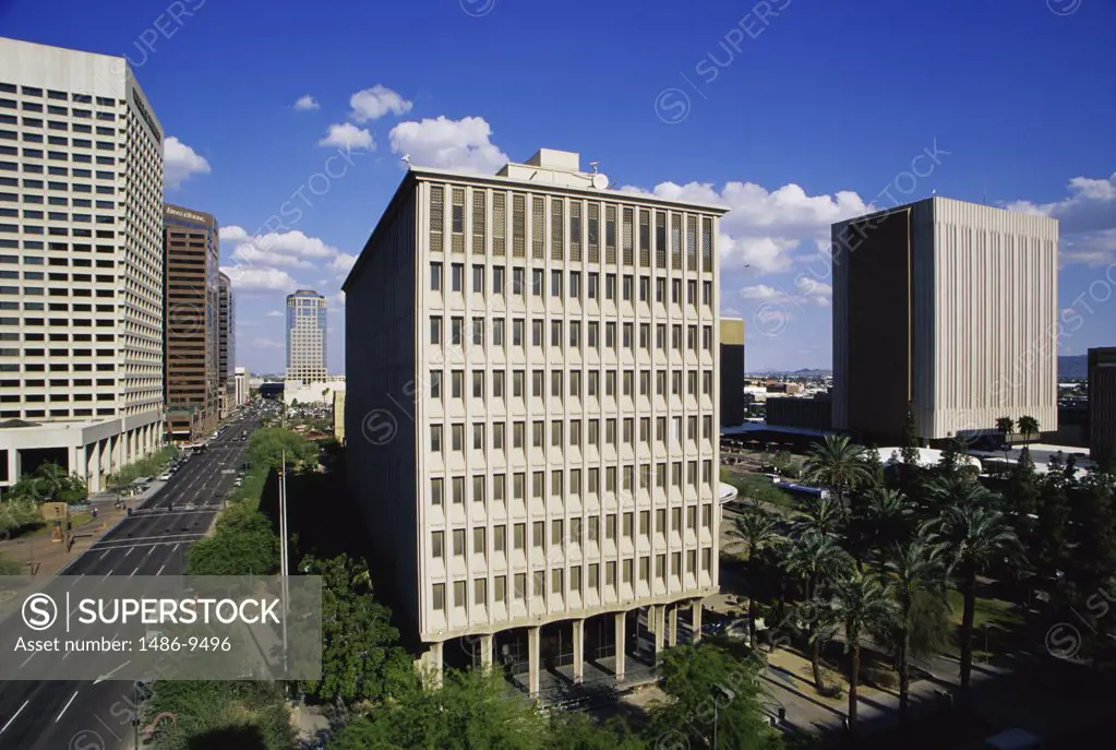 High angle view of buildings in a city, Phoenix, Arizona, USA