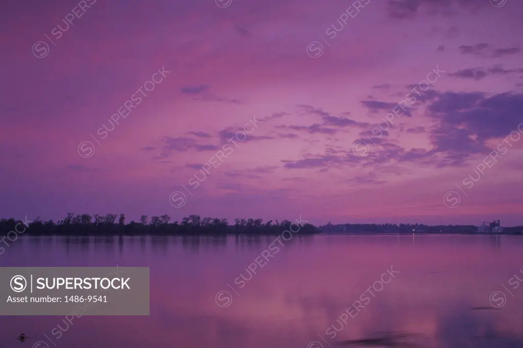 Panoramic view of a river, Ohio River, Evansville, Indiana, USA