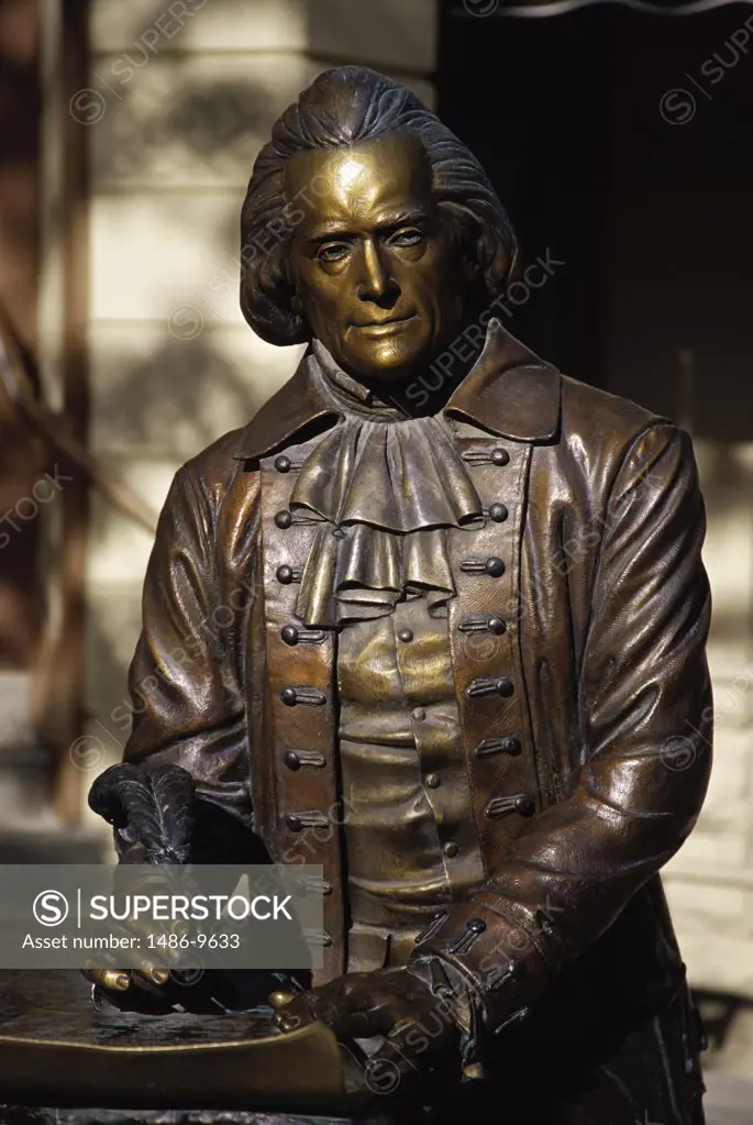 Close-up of a Thomas Jefferson Statue, City of Presidents, Rapid City, South Dakota, USA