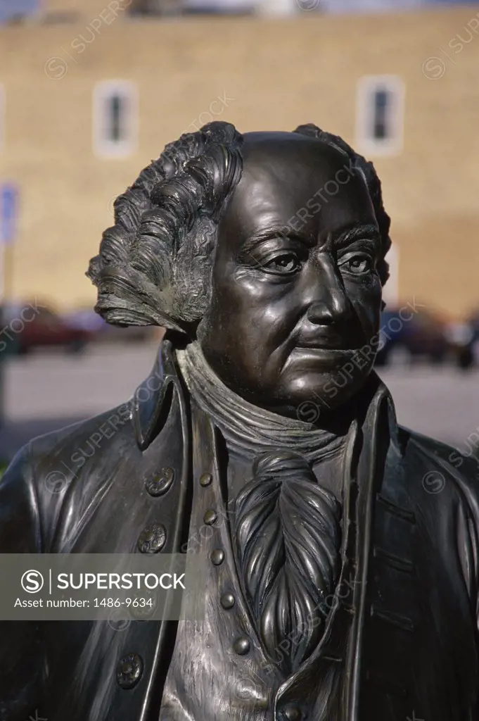 Close-up of a John Adams Statue, City of Presidents, Rapid City, South Dakota, USA