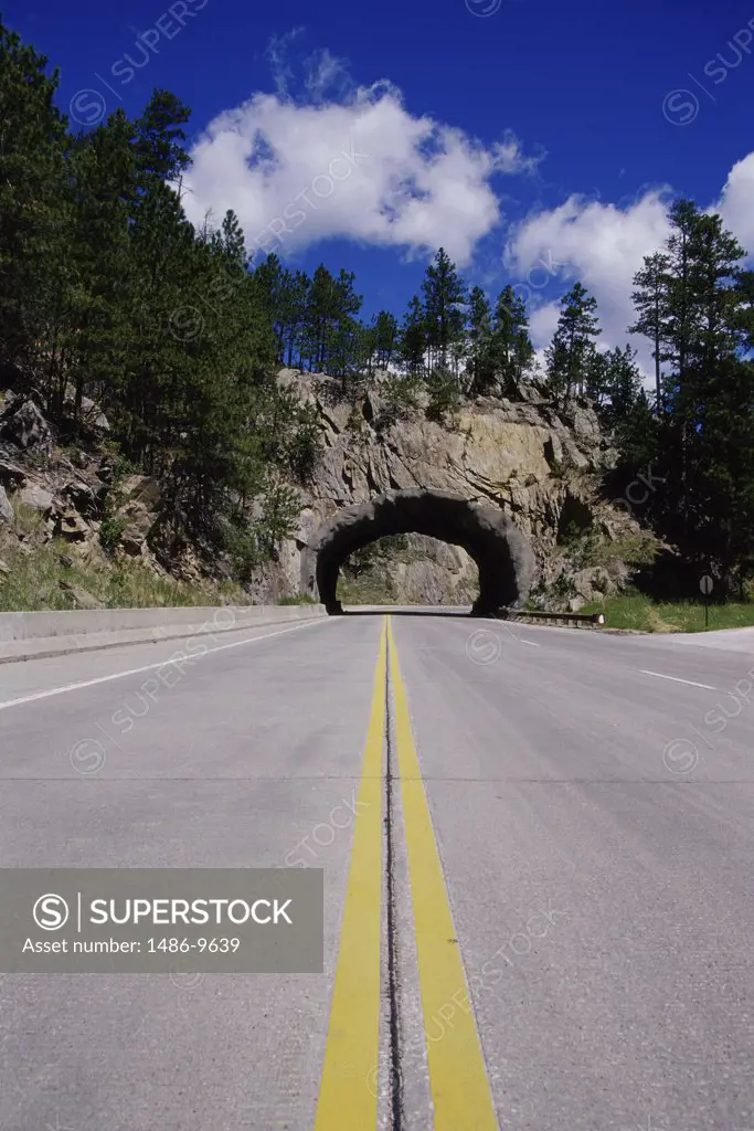 Highway passing through a tunnel, Keystone, South Dakota, USA