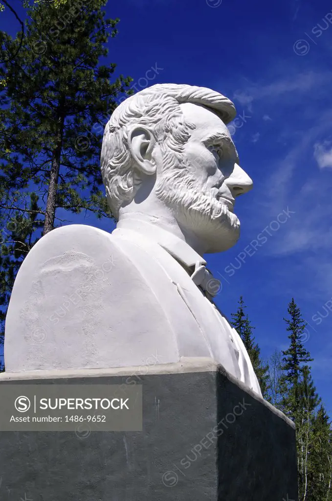 Bust of Abe Lincoln President's Park South Dakota USA