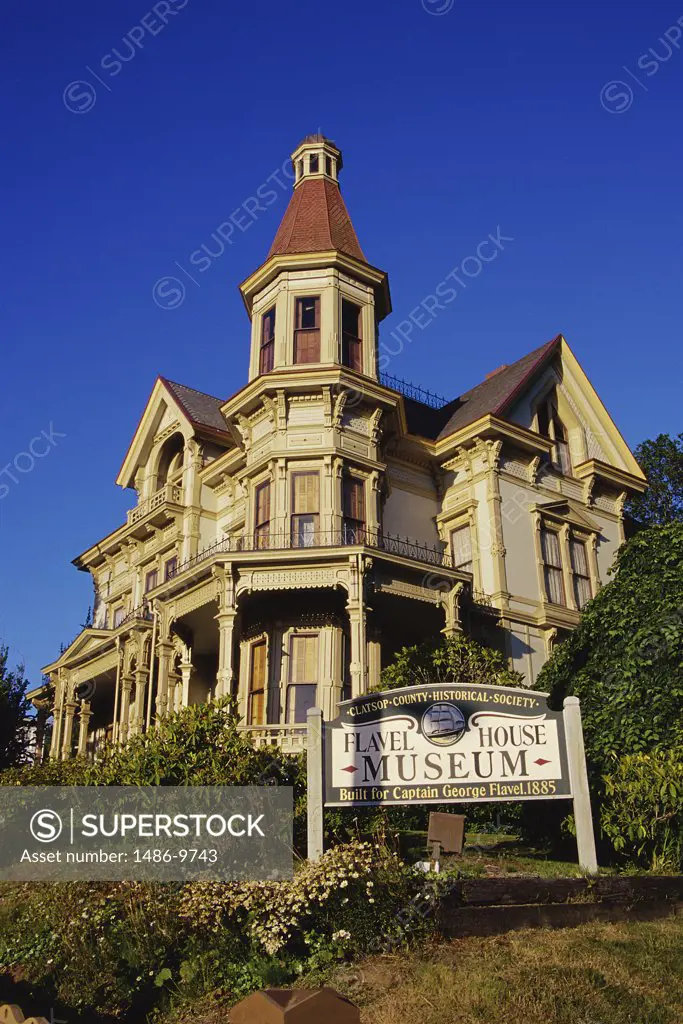 Facade of a museum, Flavel House Museum, Astoria, Oregon, USA