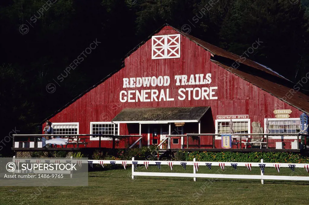 Facade of a store, Redwood Trails General Store, Stone Lagoon State Park, California, USA