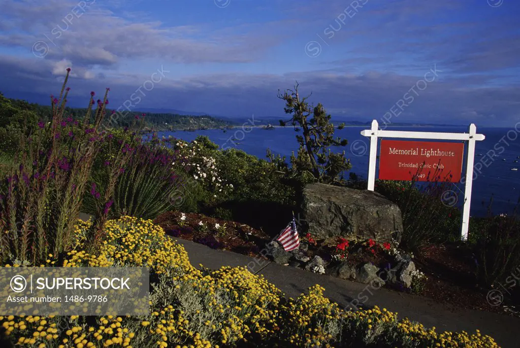 Information sign near the path, Trinidad Memorial Lighthouse, Trinidad, California, USA