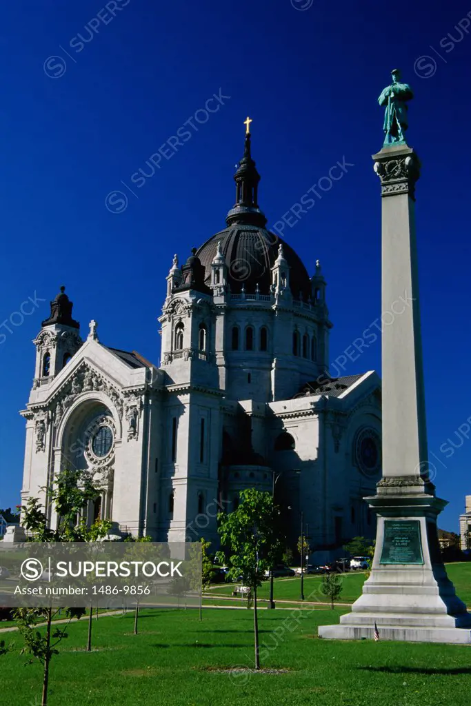 Low angle view of a cathedral, St. Paul Cathedral, St. Paul, Minnesota, USA