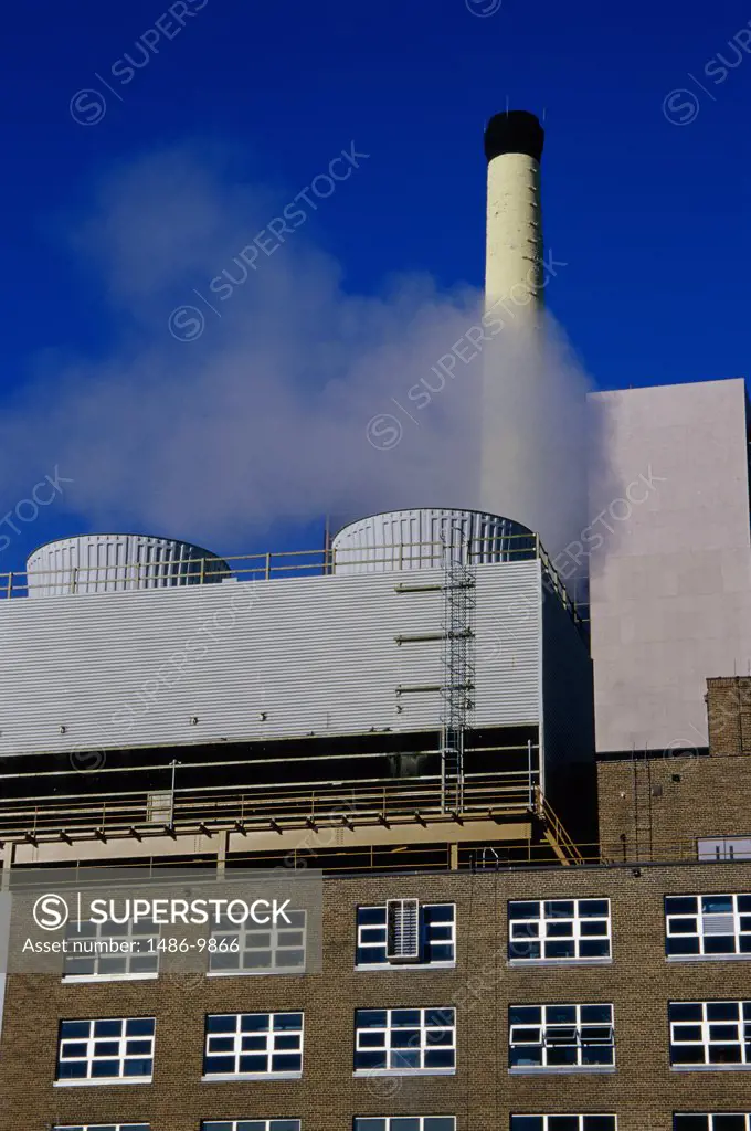 Low angle view of a power station, Rochester, Minnesota, USA