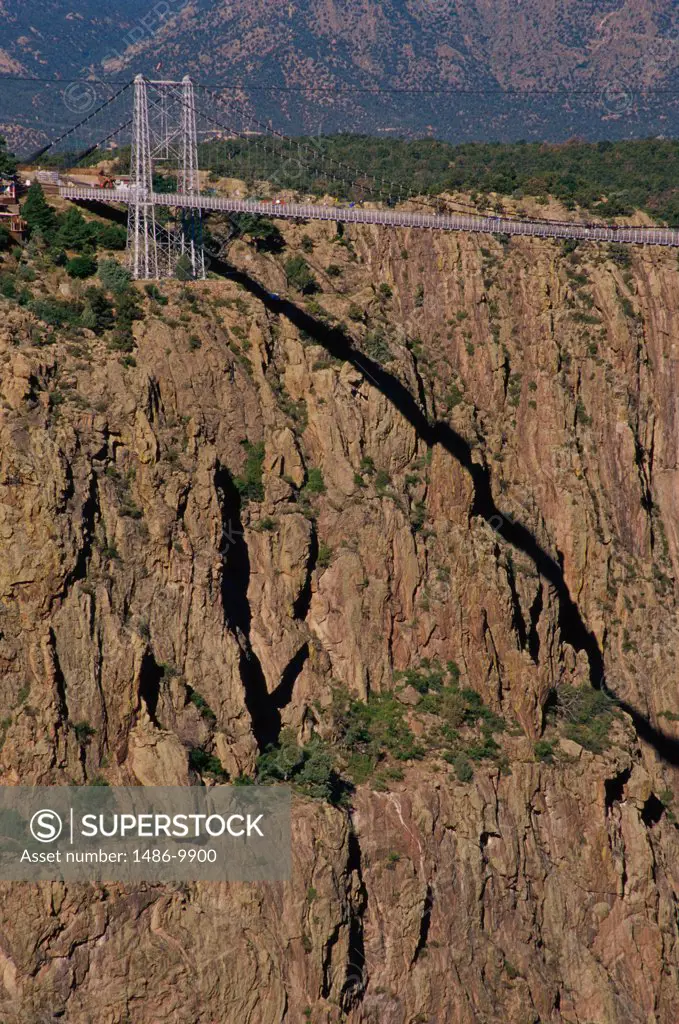 Suspension bridge over a valley, Royal Gorge Bridge, Canon City, Colorado, USA