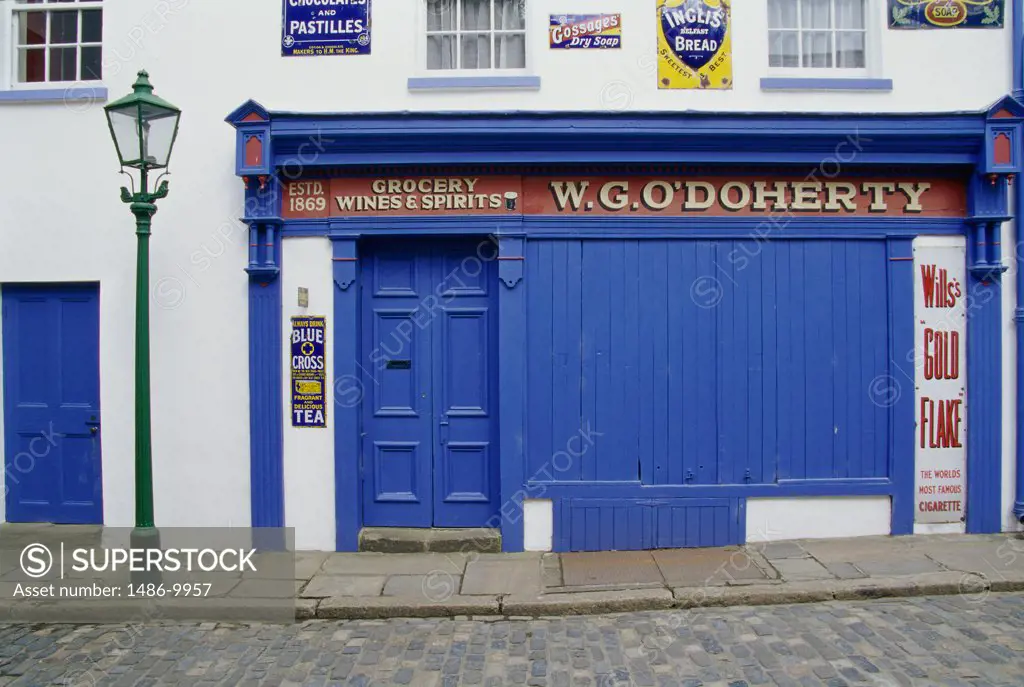 Facade of a closed store, Omagh, Northern Ireland