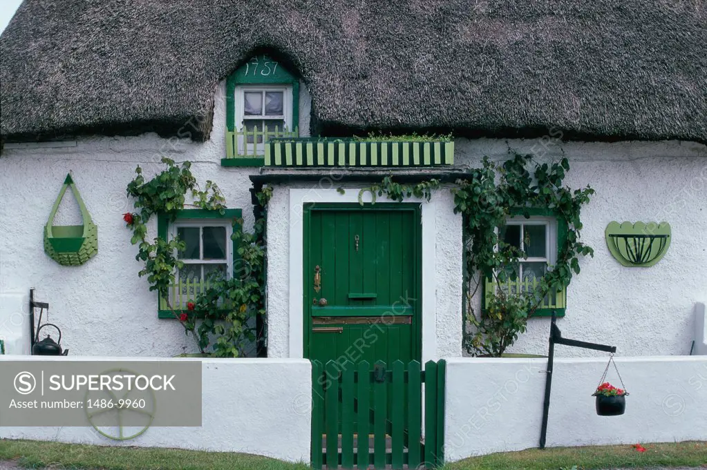 Facade of a house, Mooncoin, Ireland
