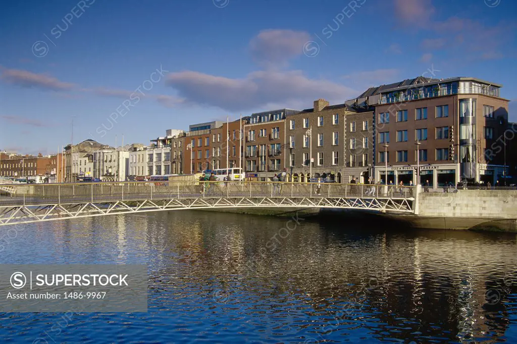 Bridge over a river, Millenium Bridge, Liffey River, Dublin, Ireland