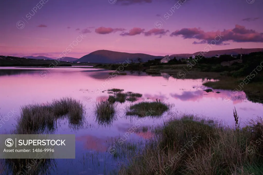 Dusk over marsh, Cashel, Achill Island, Ireland