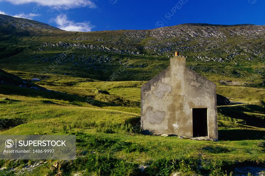 Building structure on a hill, Achill Island, Ireland
