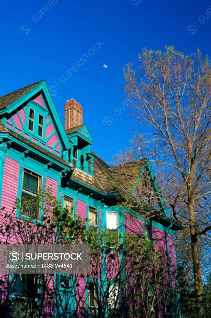 Low angle view of a house, Nicollet Island, Minneapolis, Minnesota, USA