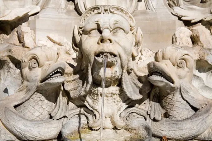 Fountain in Piazza della Rotonda, Rome, Italy, Europe