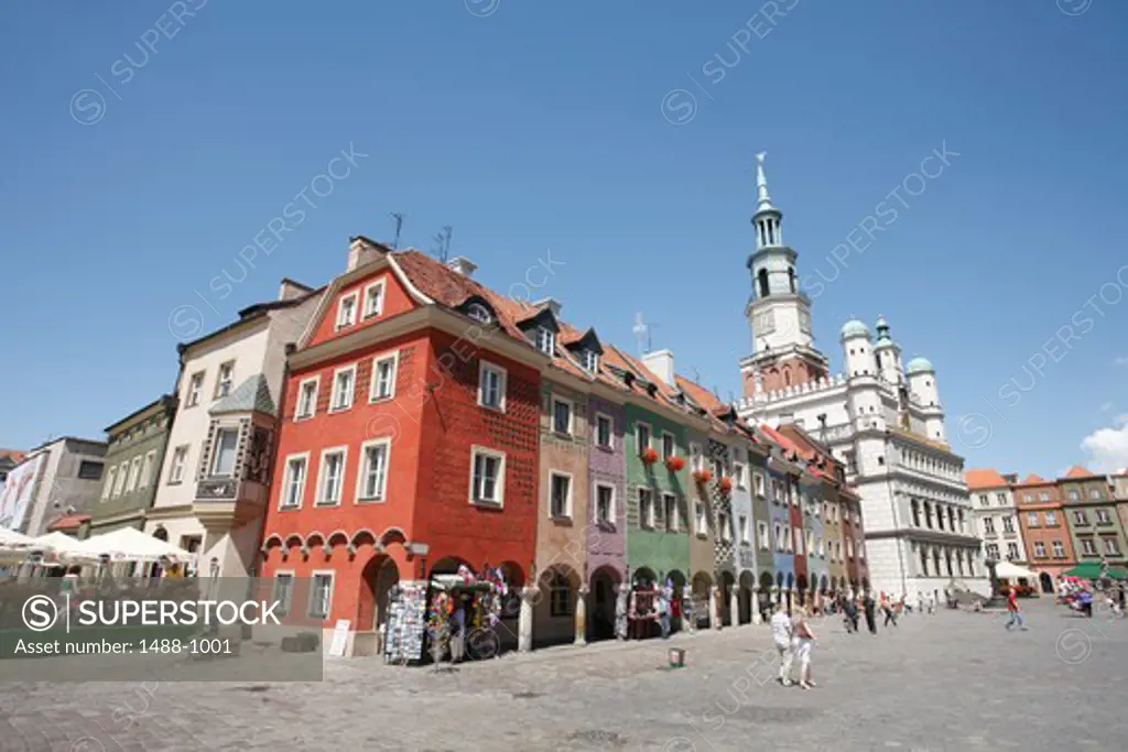 Houses and Old Town Hall, Old Market Square, Poznan, Poland