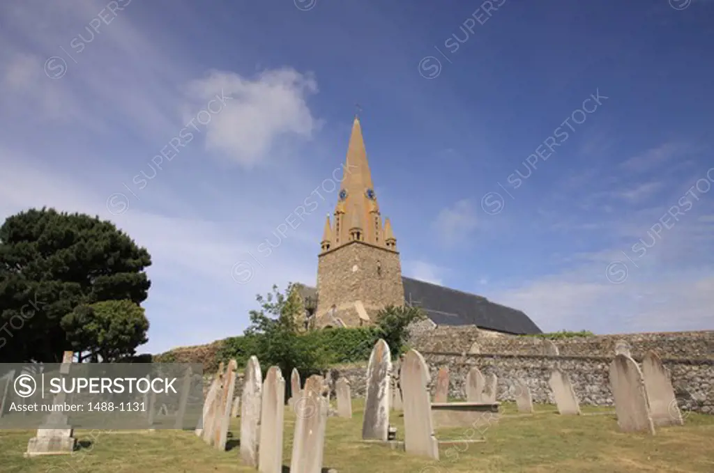UK, Channel Islands, Guernsey, Church and Graveyard