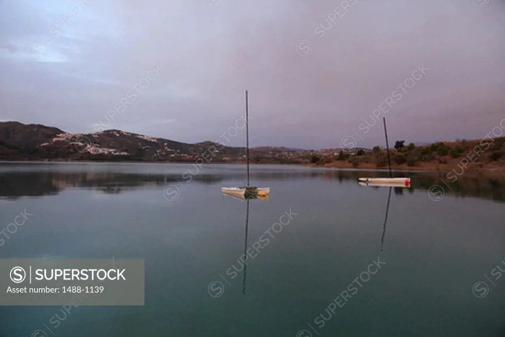 Spain, Andalucia, Axarquia Region, Lake Vinuela Early Morning