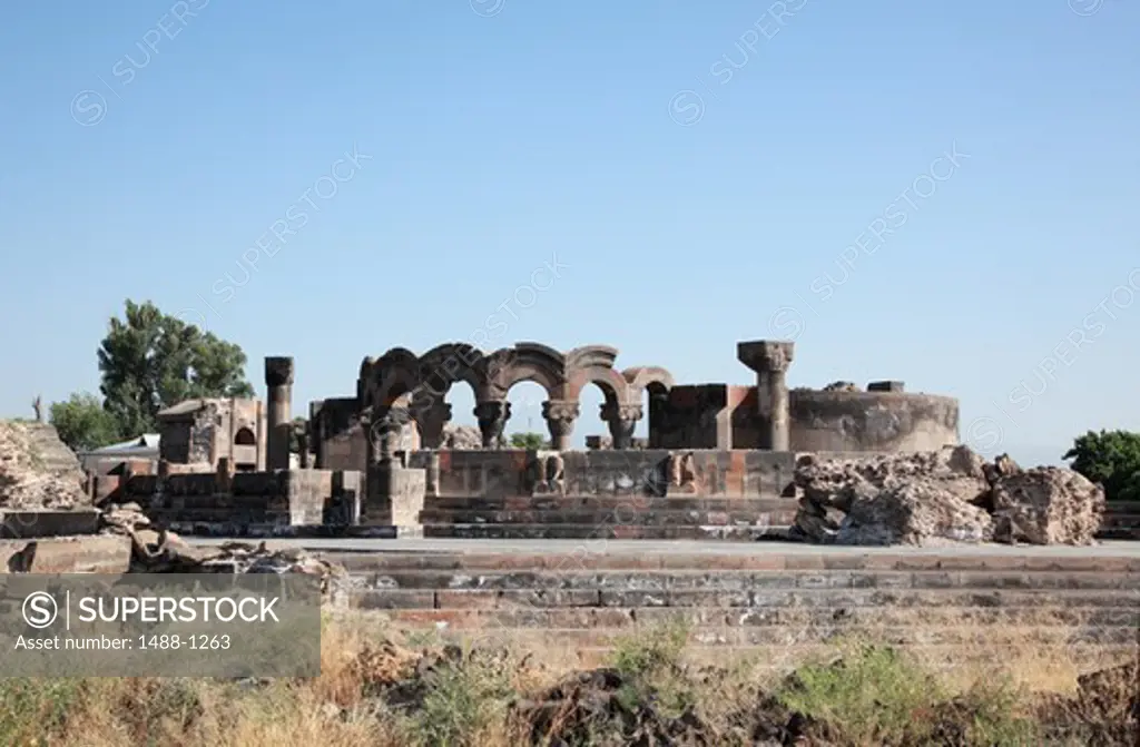 Armenia, near Yerevan, Zvantnots Cathedral Ruins