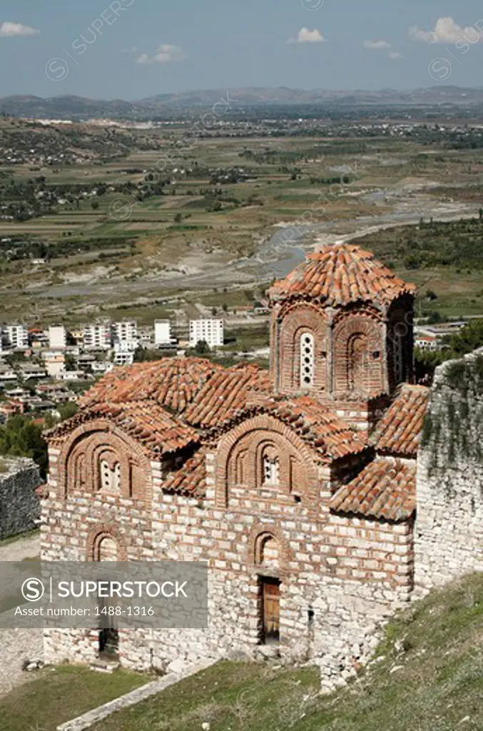 Albania, Berat, Byzantine Church in Fortress above city