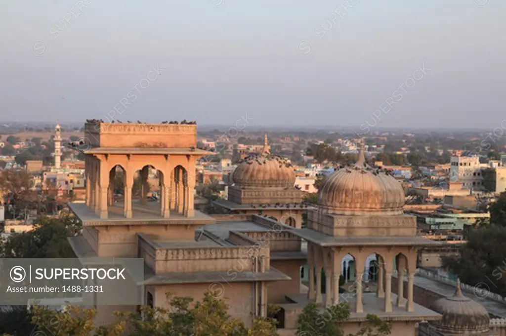 India, Rajahstan, Mandawa, View of Fort Mandawa