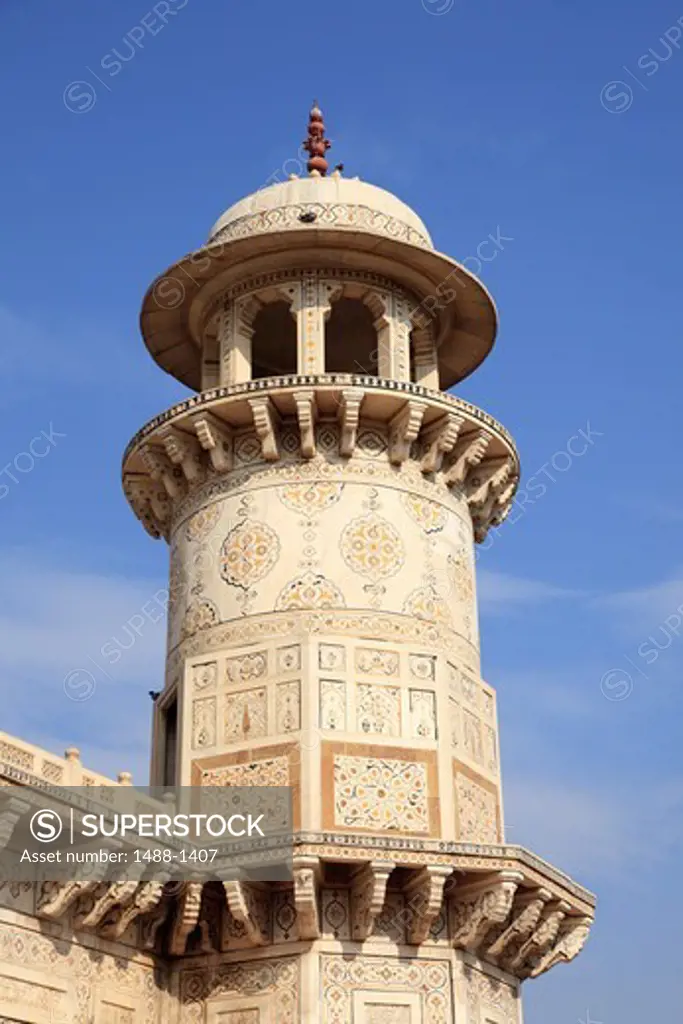 India, Agra, View of Mini Taj Mahal, tomb of Itimad-ud-Daulah