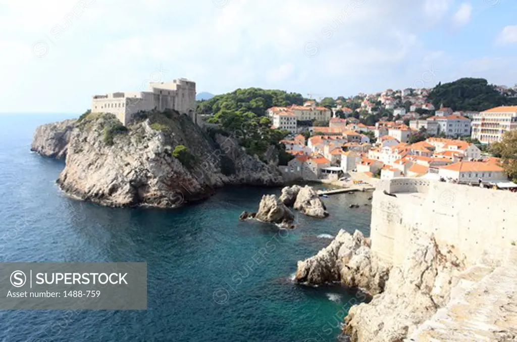 City at the waterfront, Prevlaka Fortress, Dubrovnik, Dalmatia, Croatia