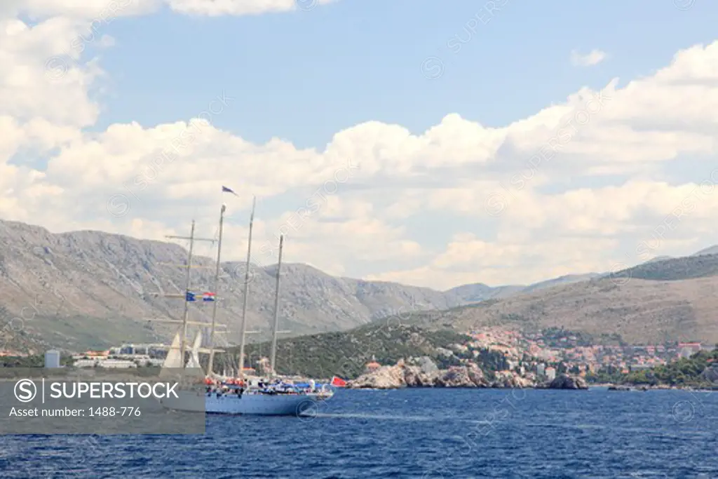 Royal Star sailing in the sea, Dubrovnik, Dalmatia, Croatia