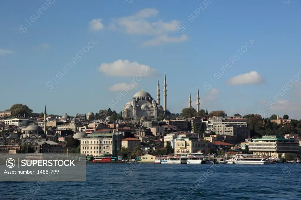 City view with Sultan Suleyman Mosque, Istanbul, Turkey
