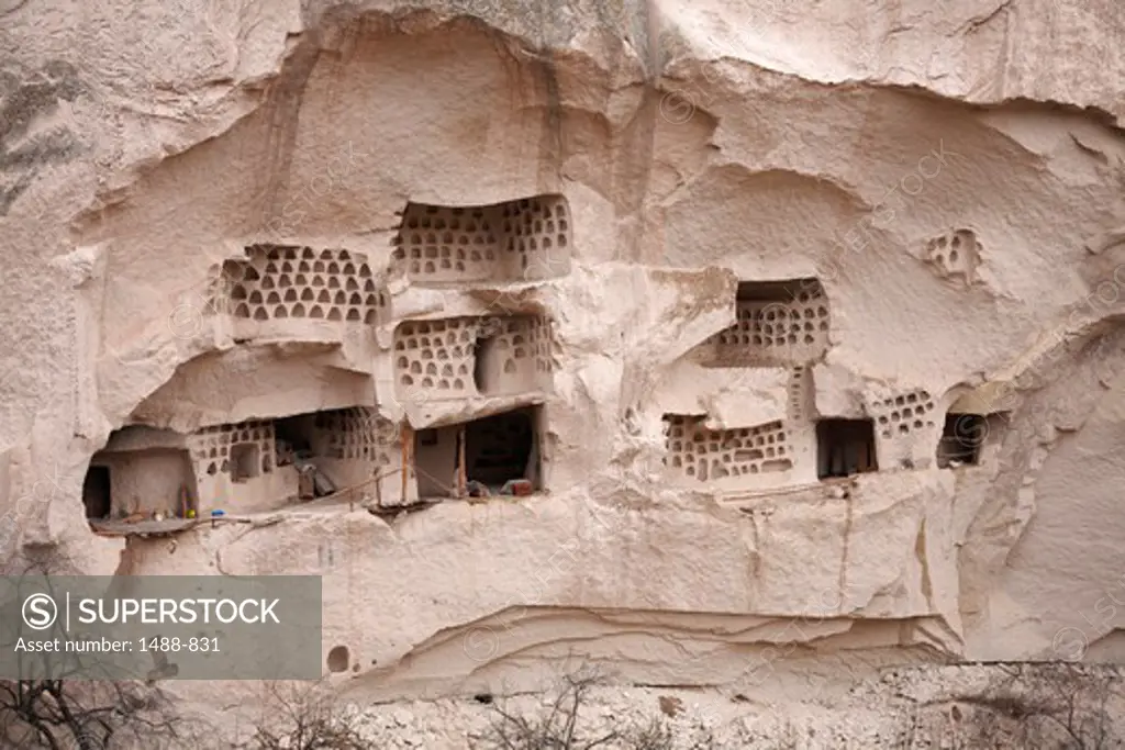 Ancient cave houses, Cappadocia, Central Anatolia, Turkey