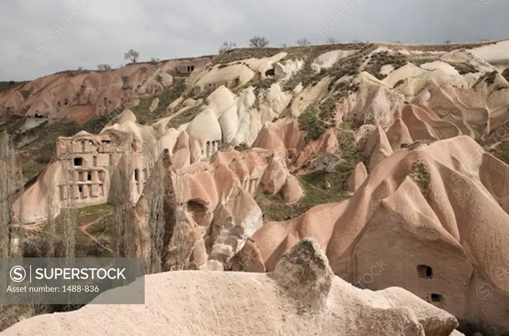 Area of Volcanic Tufas and ancient cave houses, Cappadocia, Central Anatolia, Turkey