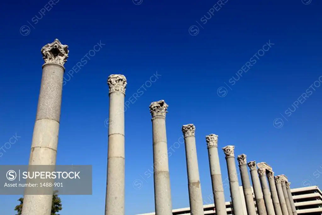 Ruins of Roman columns in the Agora (Market of ancient Smyrna), Izmir, Aegean Region, Turkey
