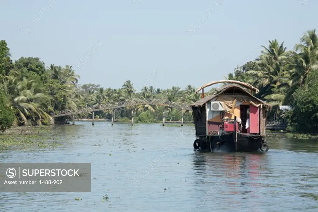 Barges in backwaters, Cochin, Kerala, India