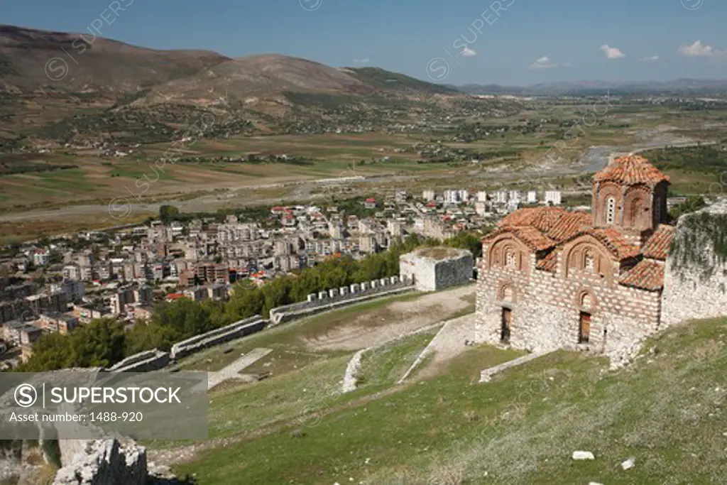 High angle view of Byzantine Church, Berat, Albania