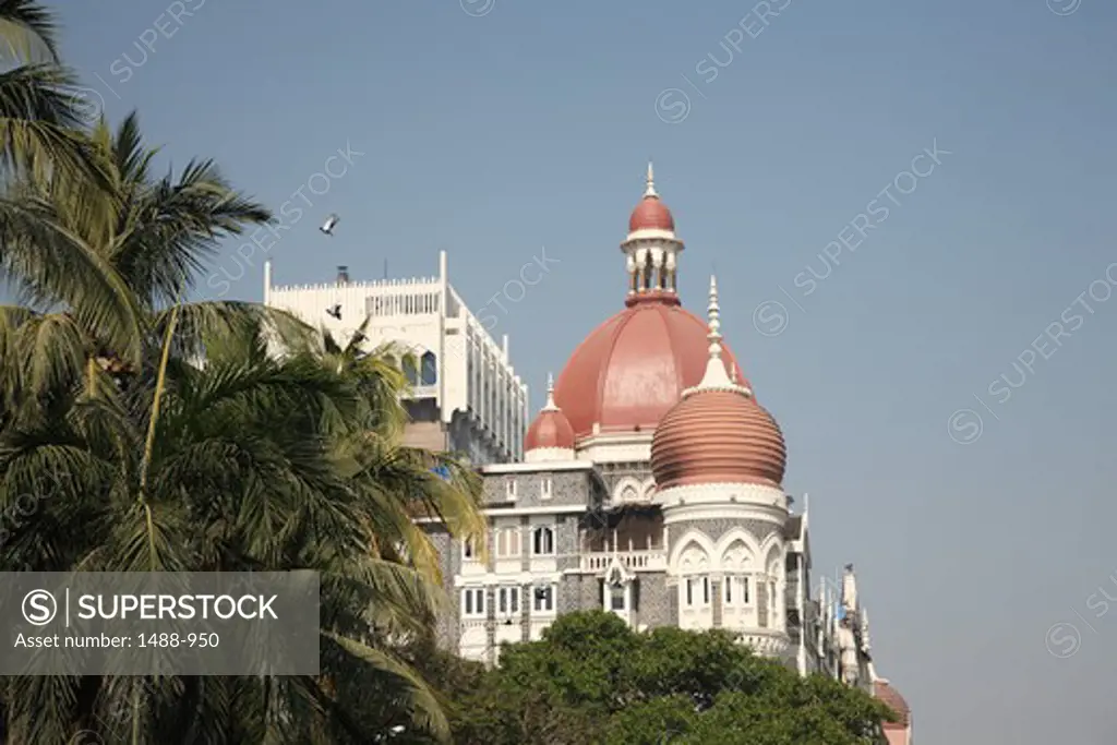 Low angle view of a luxury hotel, Taj Mahal Palace And Tower, Mumbai, Maharashtra, India